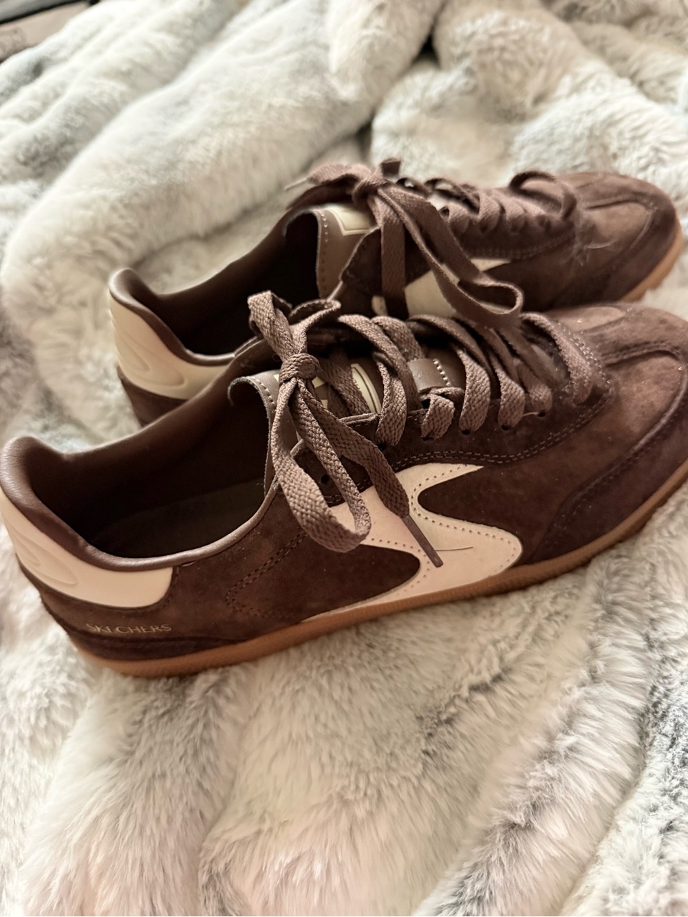 Skechers Women's Brown Suede Casual Sneakers